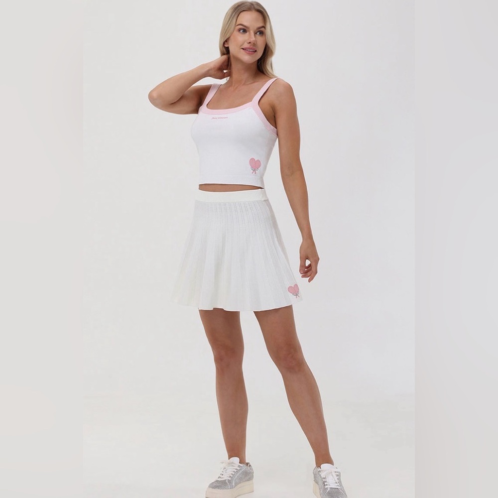 NWT Juicy Couture Pale Pink Tennis Pleated Skirt Size M